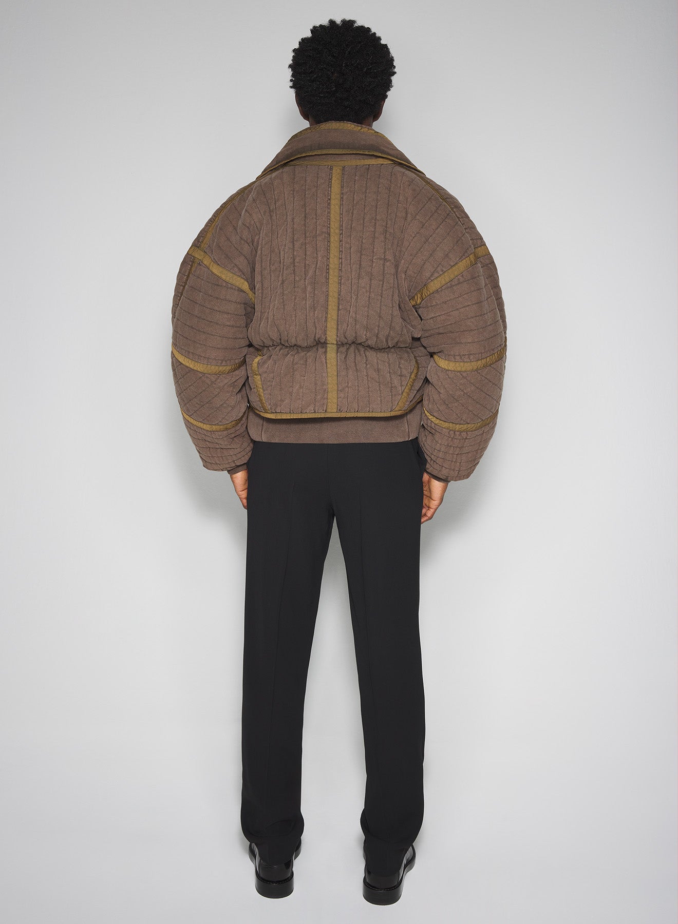 brown quilted cargo jacket