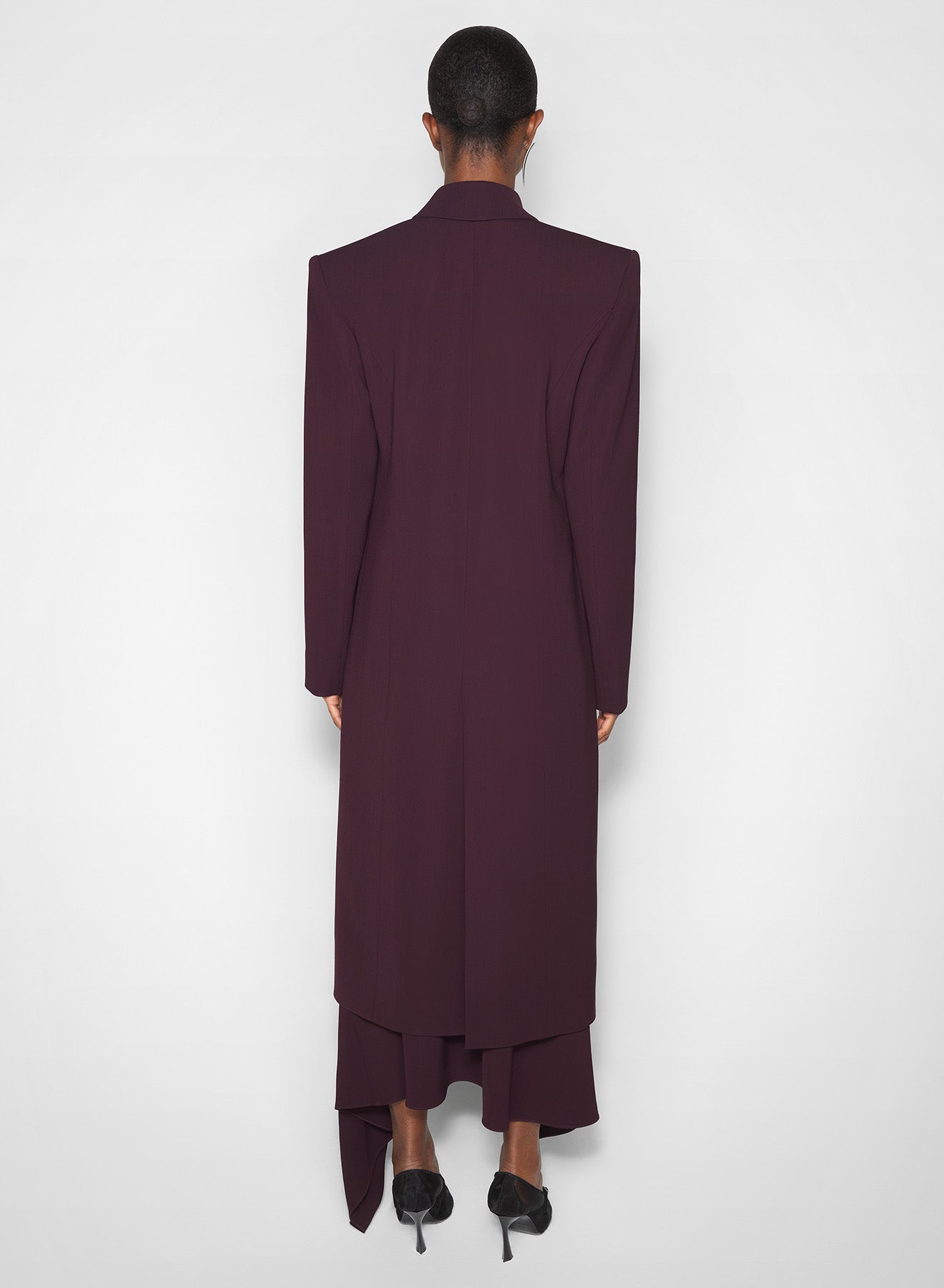 burgundy pierced tailored coat