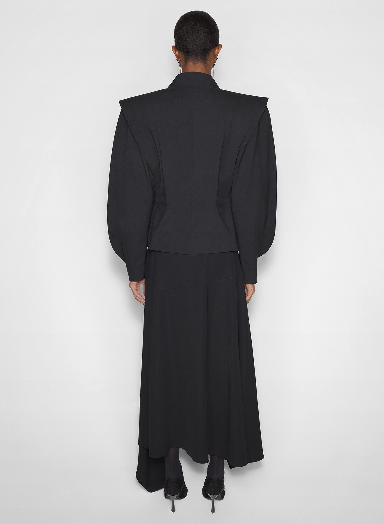 black asymmetric officer jacket