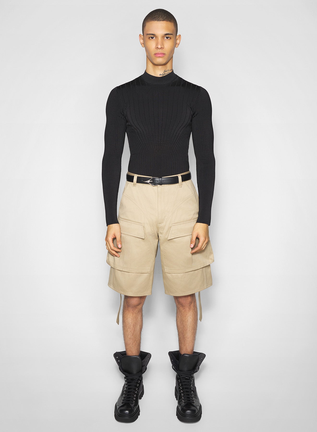 beige cargo shorts