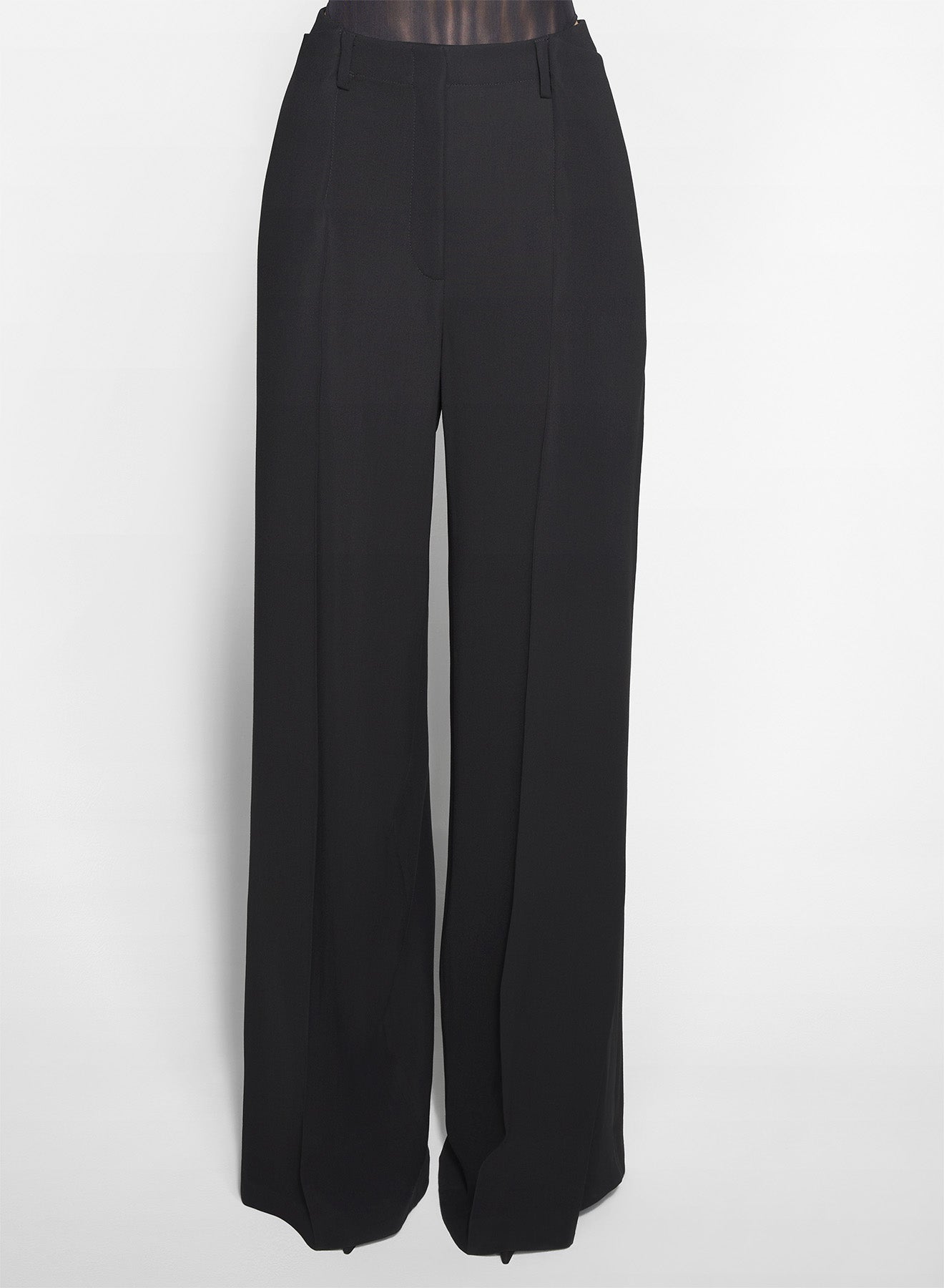 black asymmetric wide pants