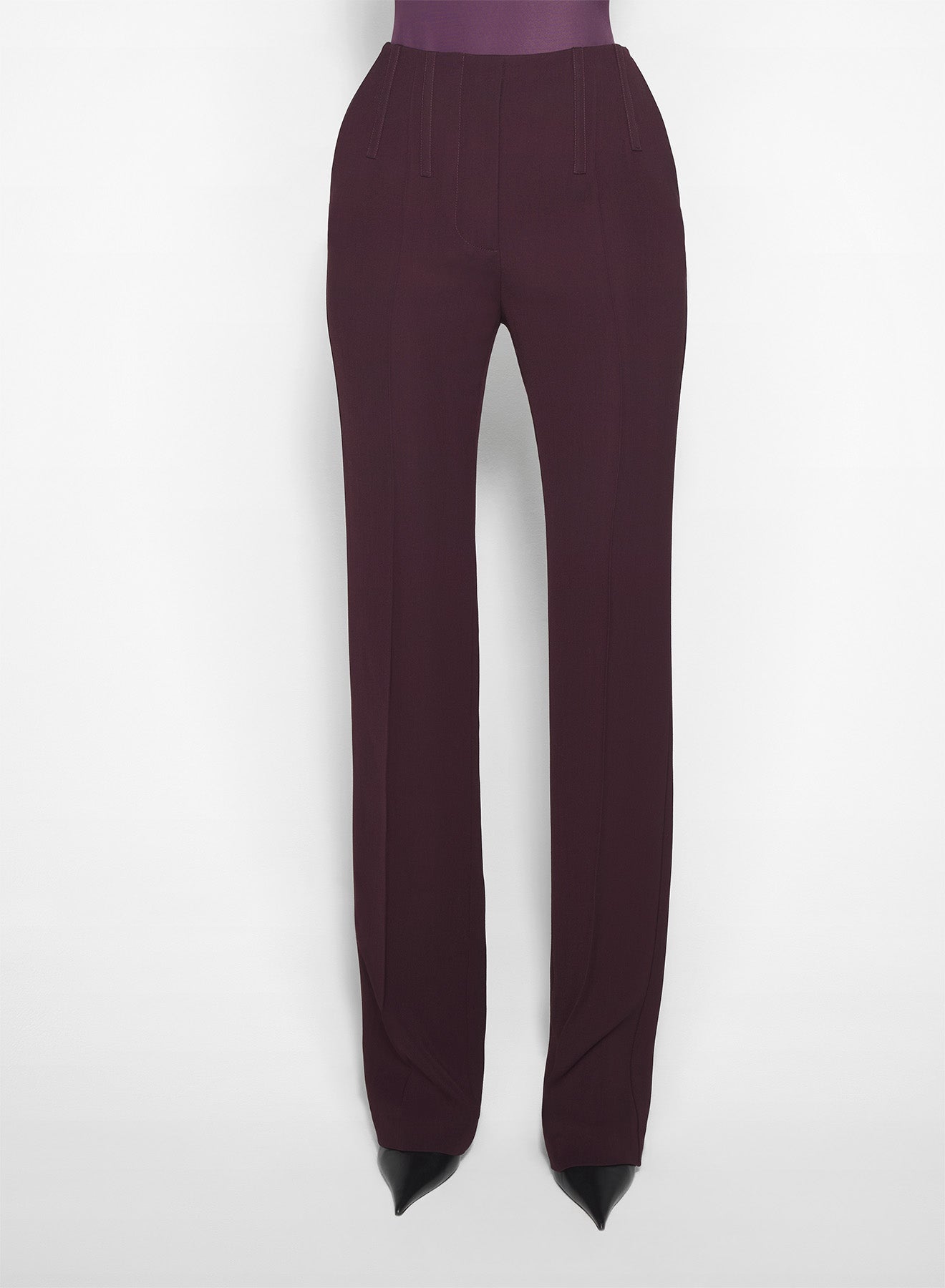 burgundy straight boned pants