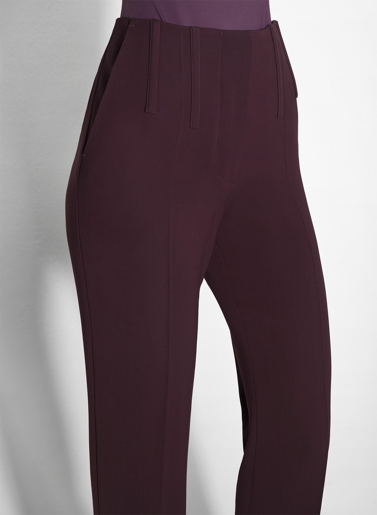 burgundy straight boned pants