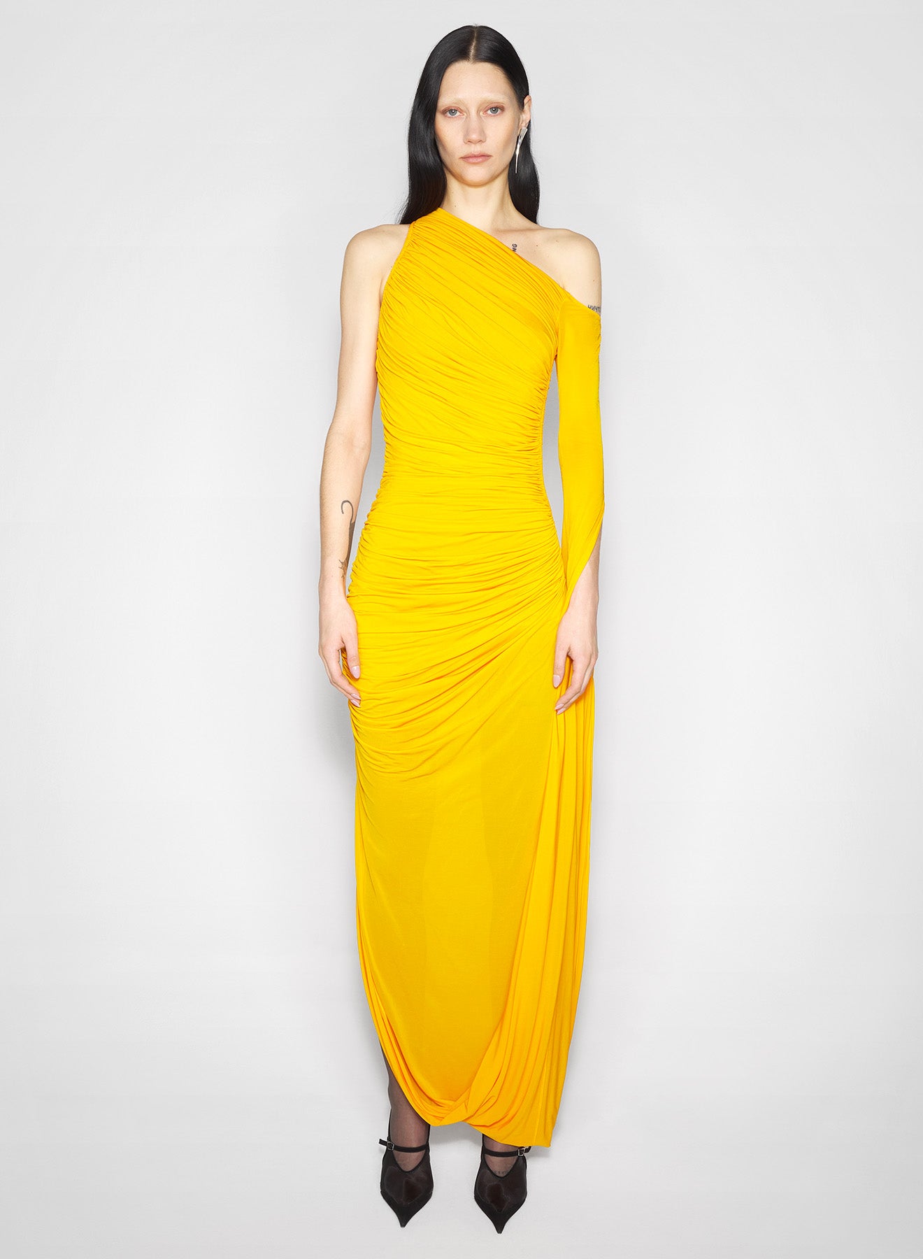 amber draped infinity dress