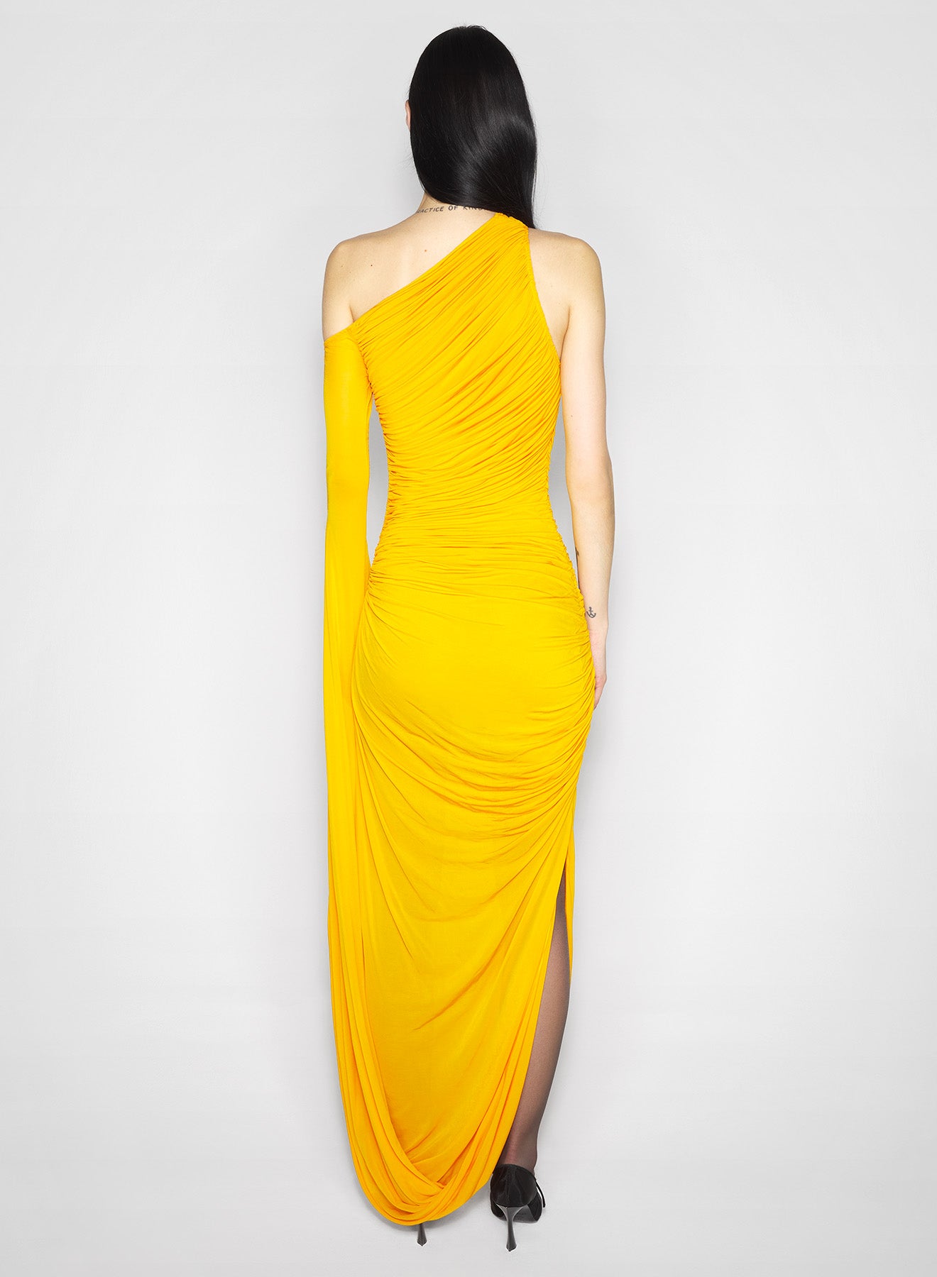 amber draped infinity dress