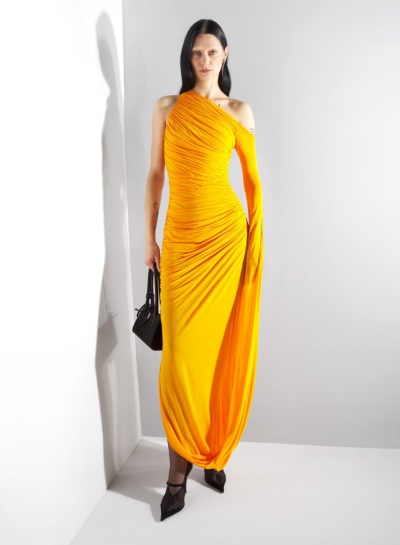 amber draped infinity dress