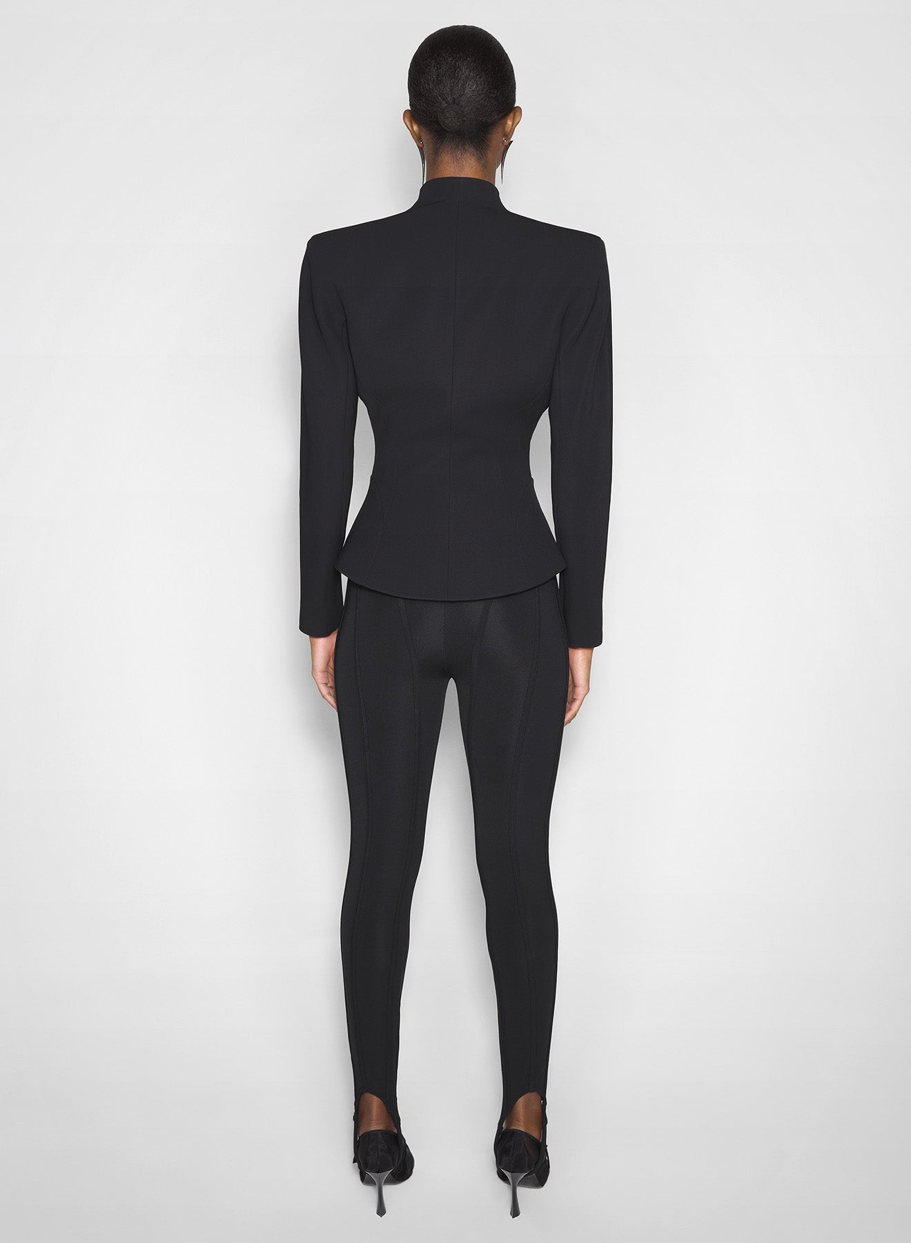 black boned knit leggings