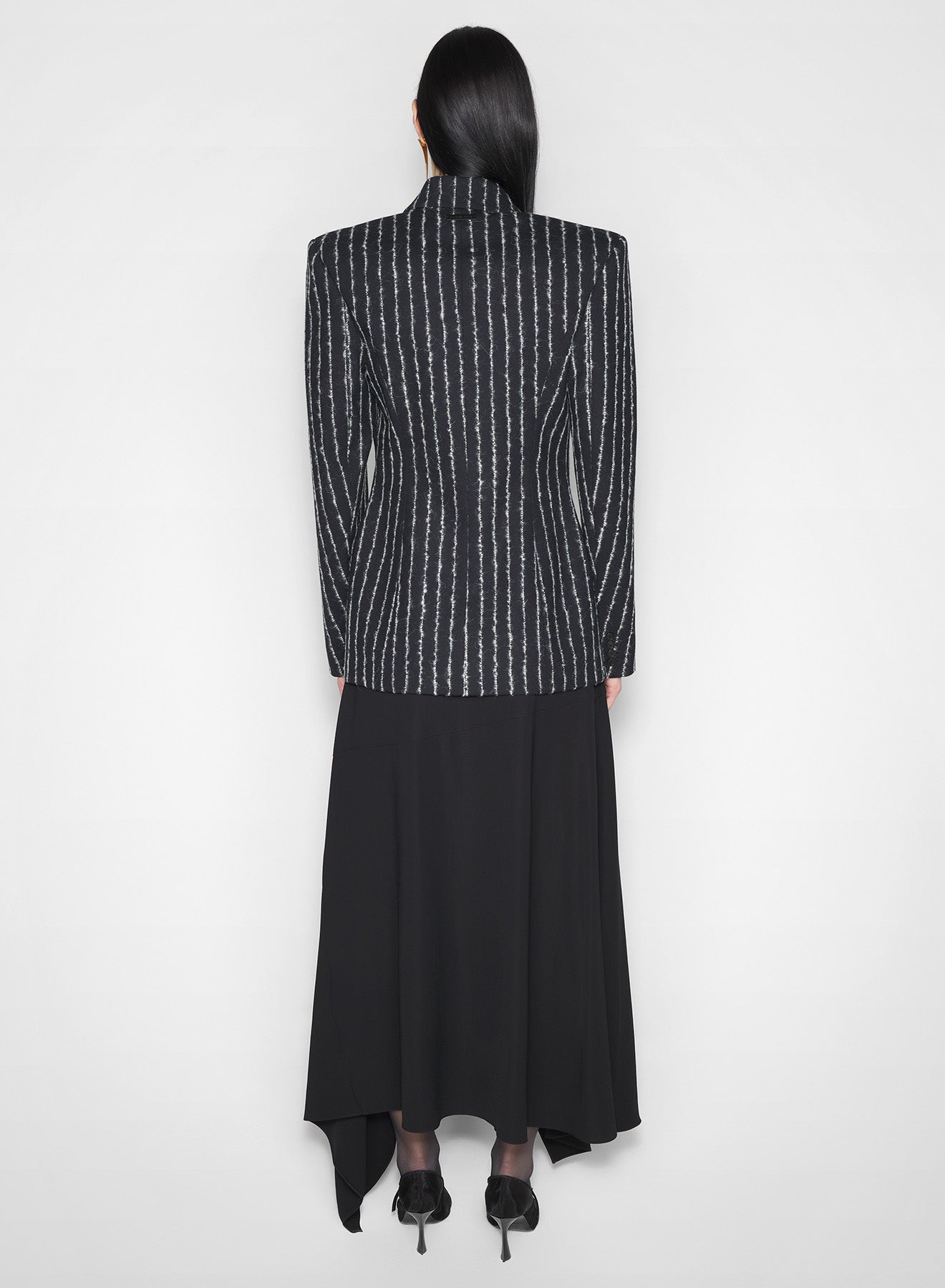 pinstripe wool pierced tailored jacket