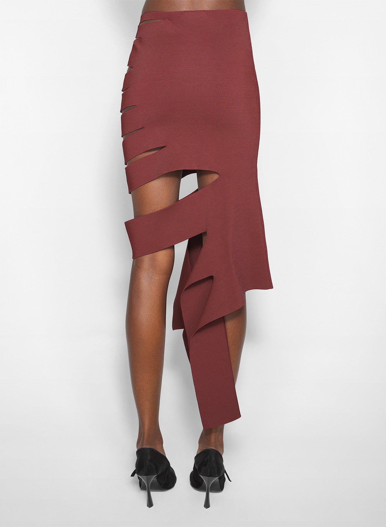 burgundy bandage knit skirt