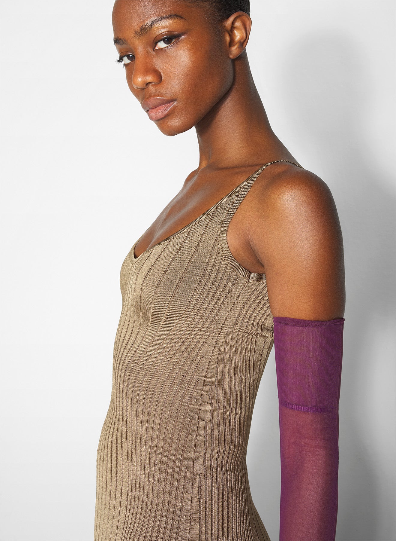 beige sculpting knit dress