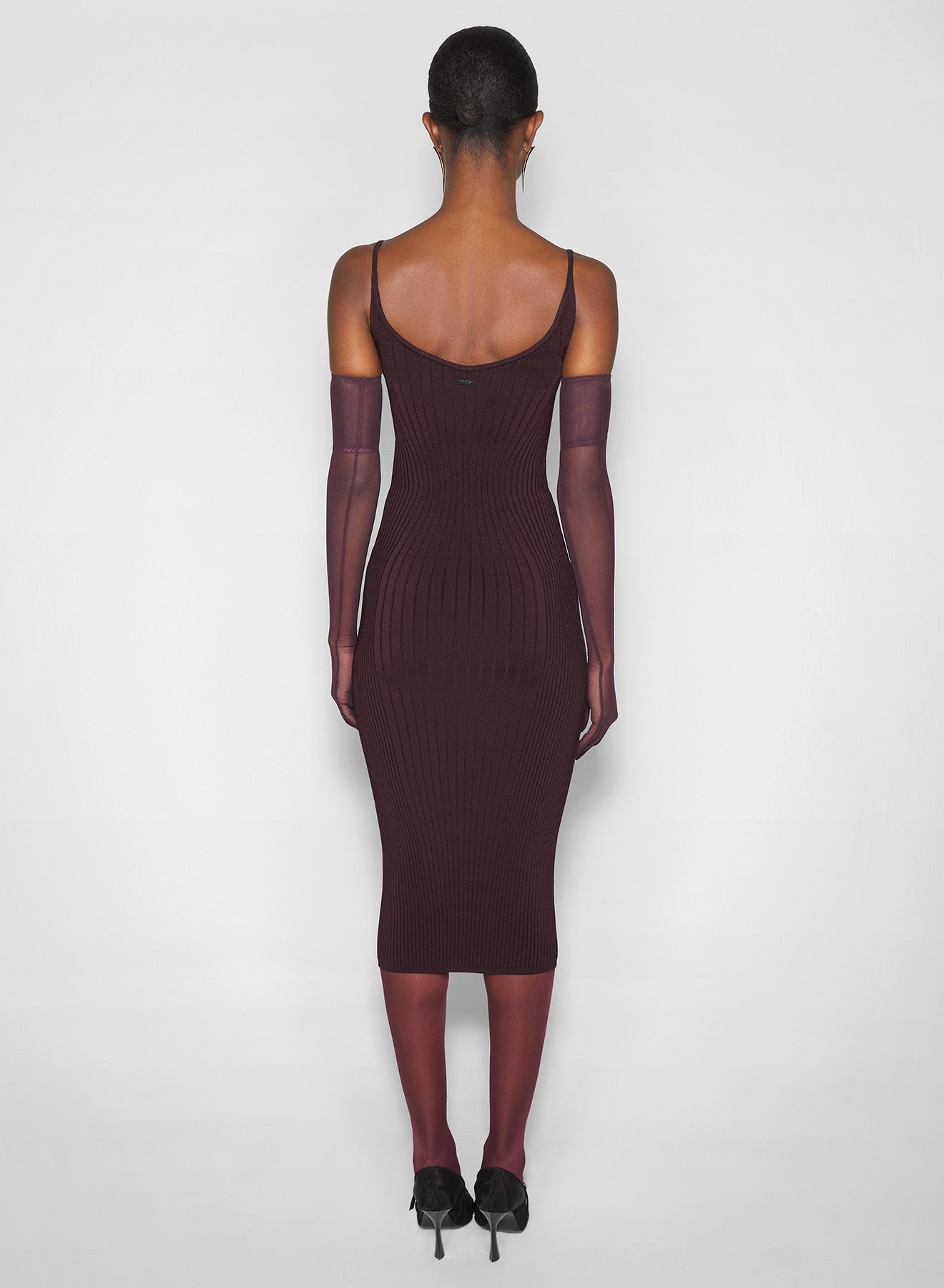 burgundy sculpting knit dress
