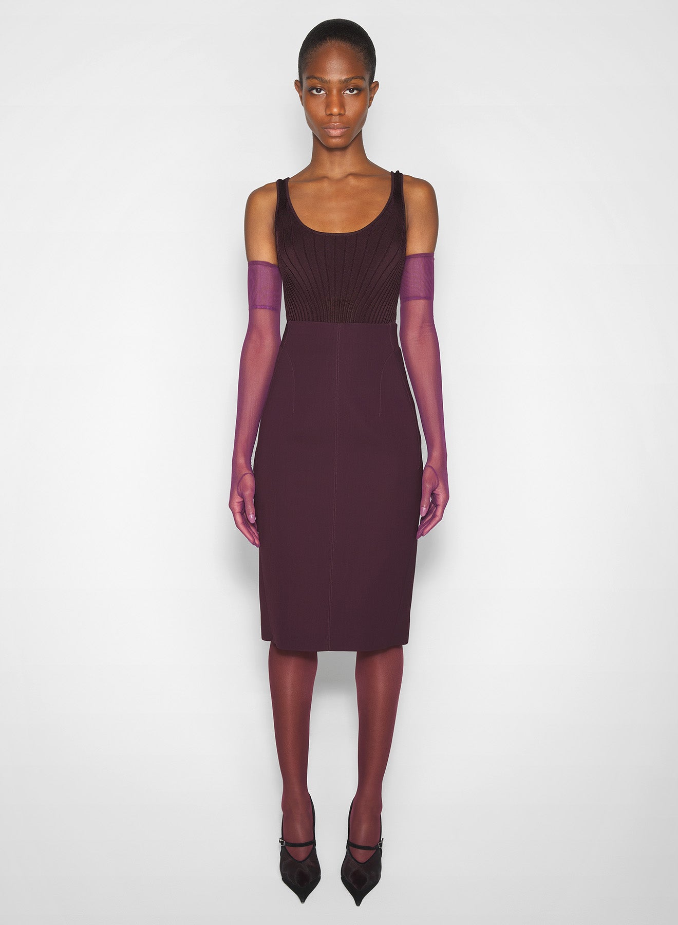 burgundy sculpting knit tank top