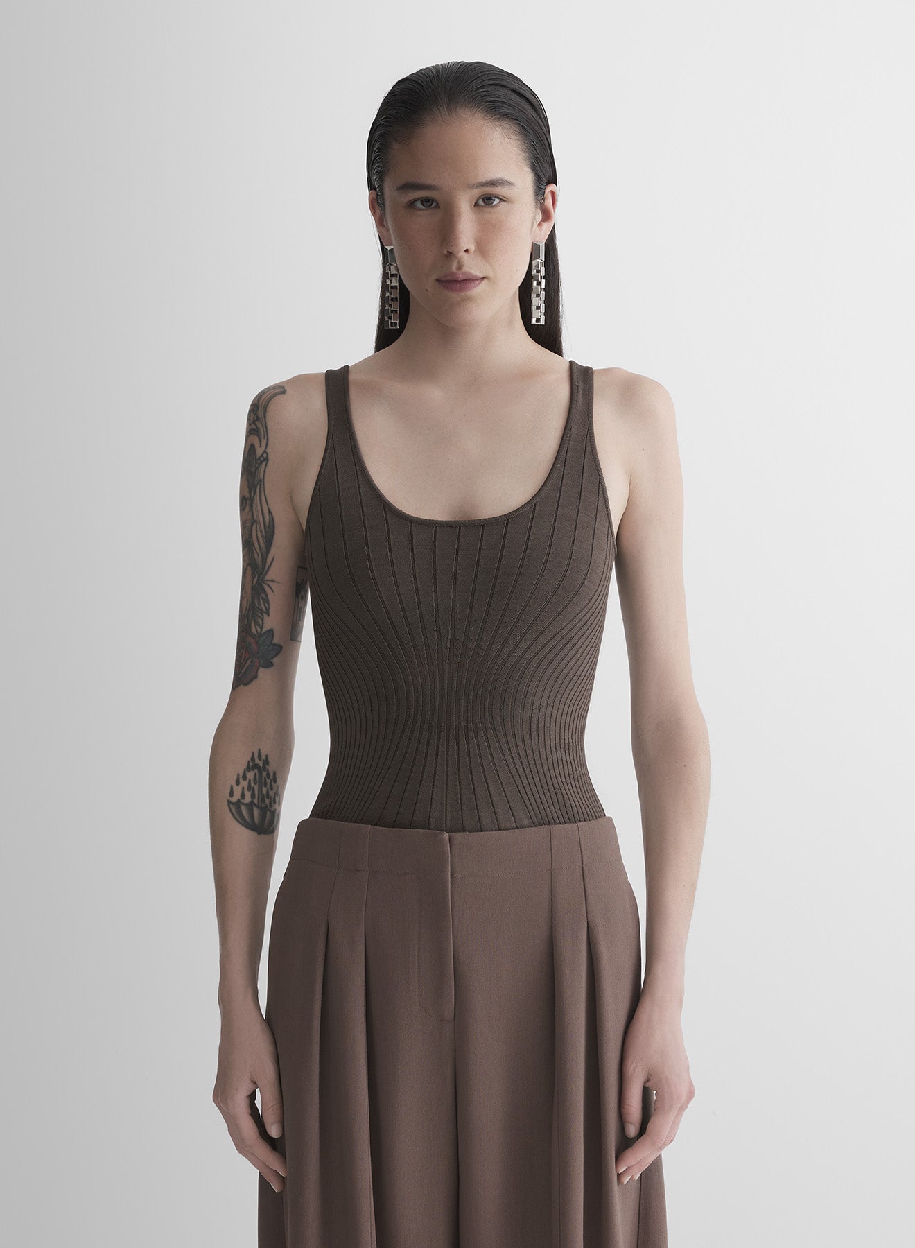 mocha sculpting knit tank top