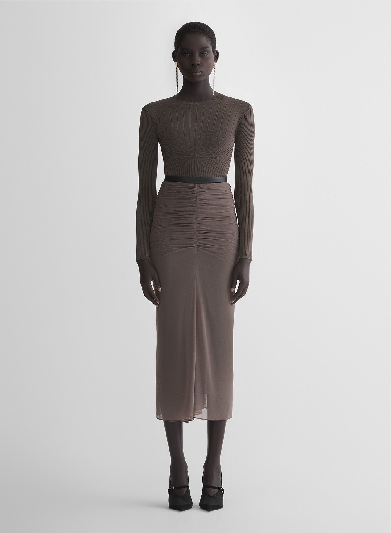 mocha sculpting knit top