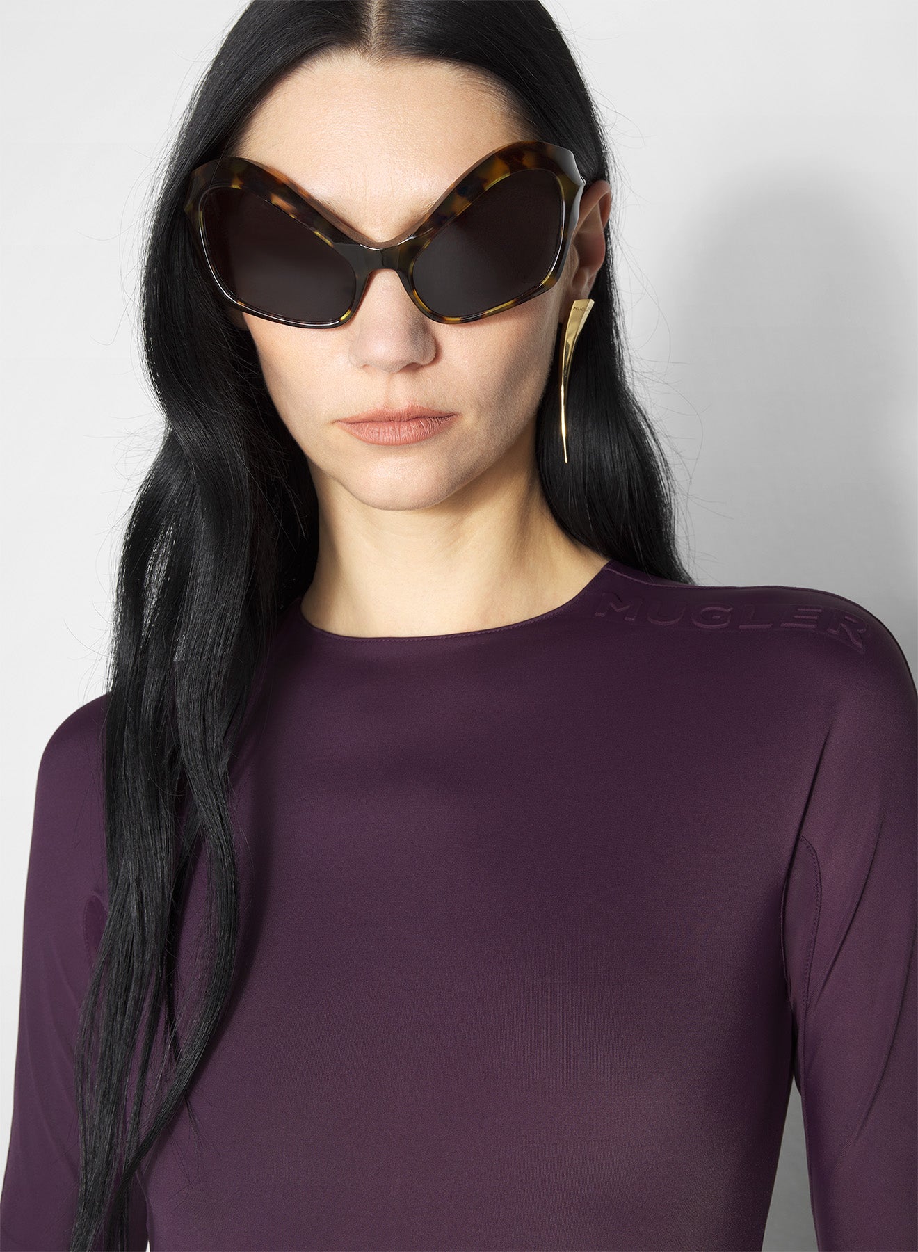 burgundy shoulder logo bodysuit