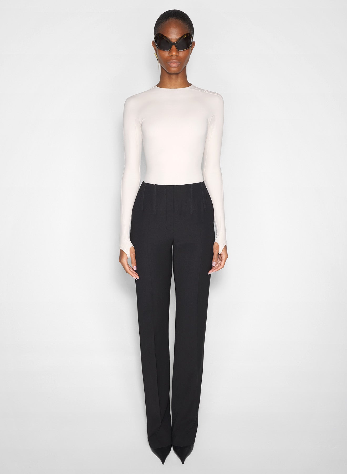 sand shoulder logo bodysuit
