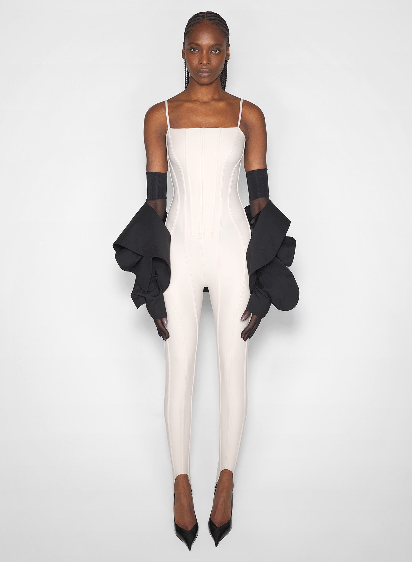 sand boned stretch catsuit