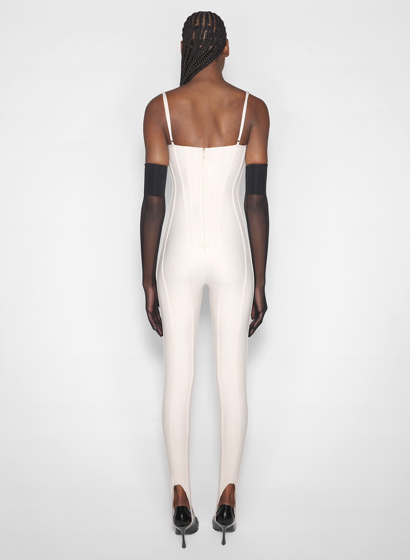 sand boned stretch catsuit