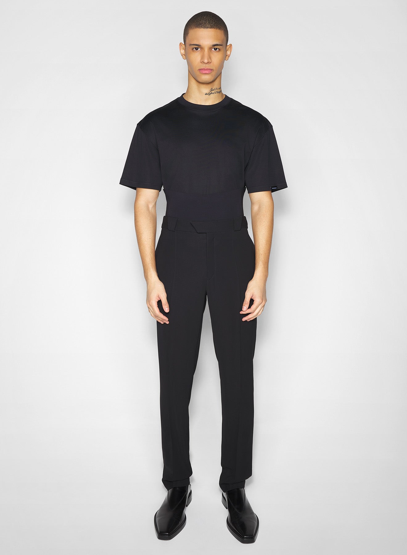 black boxy corset t-shirt