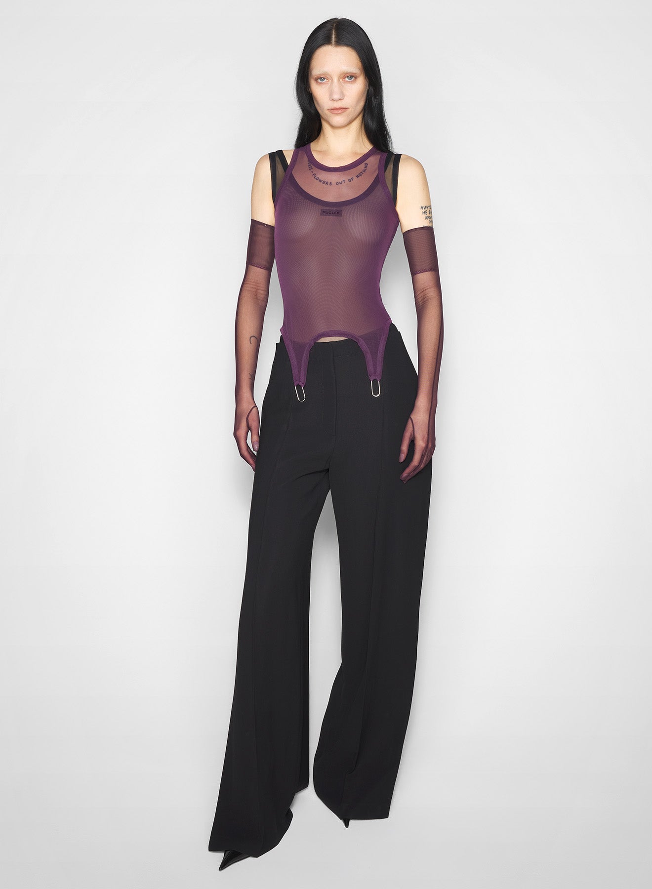 burgundy layered garter tank top