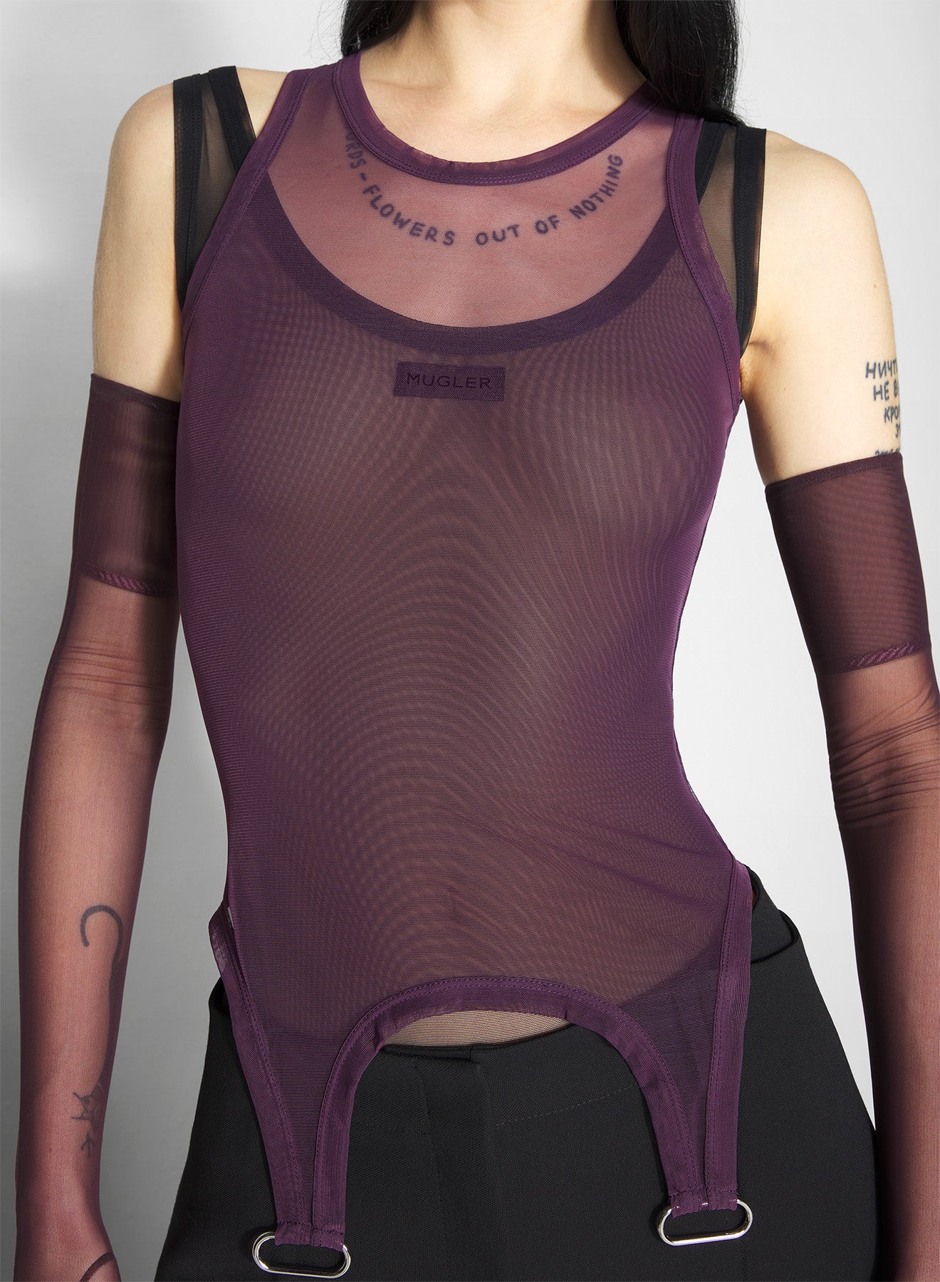 burgundy layered garter tank top