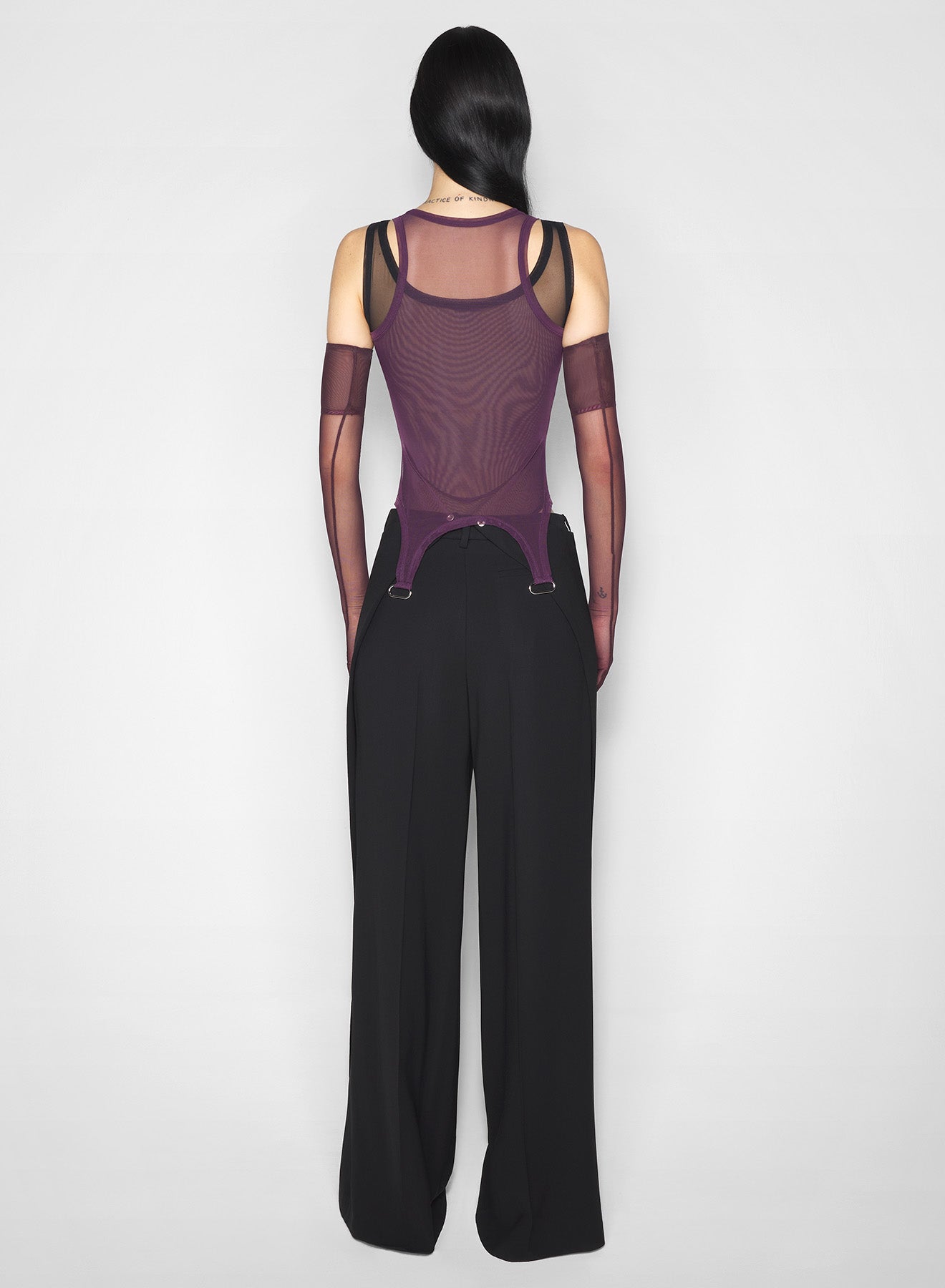 burgundy layered garter tank top