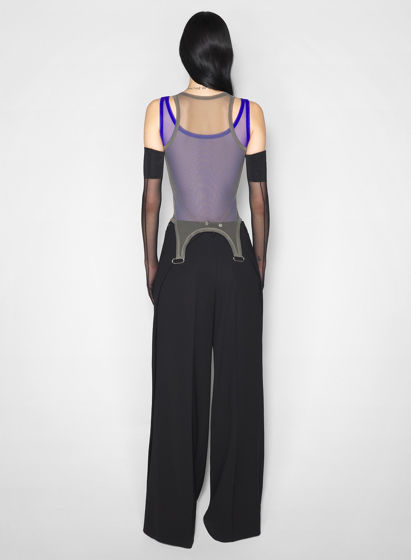 blue layered garter tank top