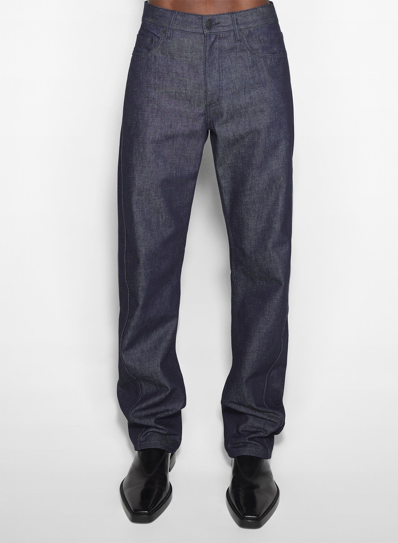 straight raw denim jeans