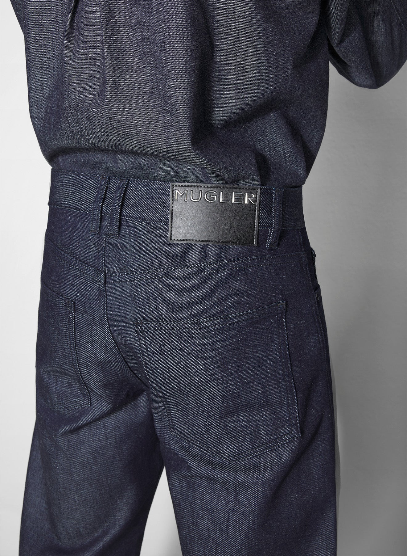 straight raw denim jeans