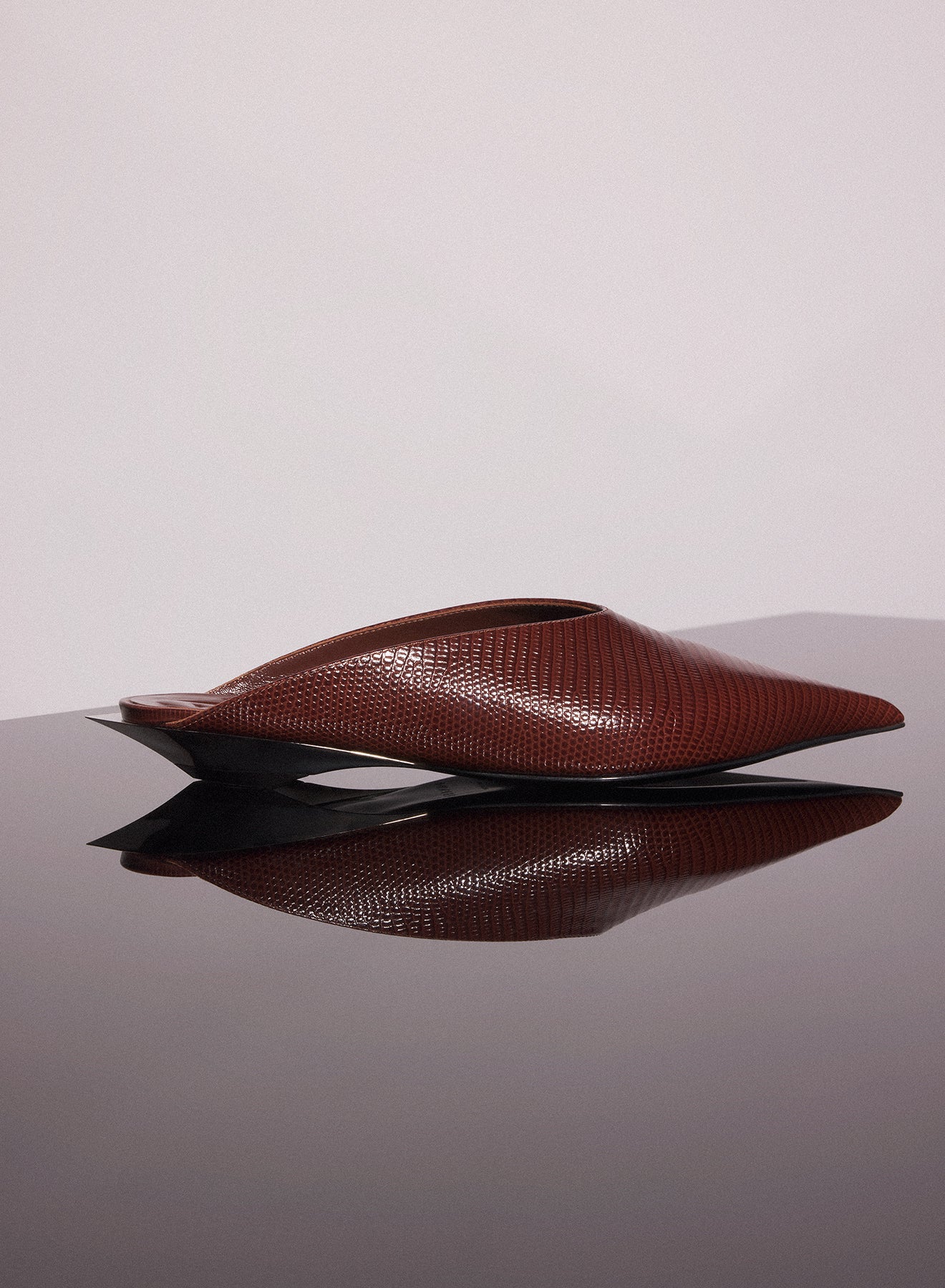 leather fang flat mules