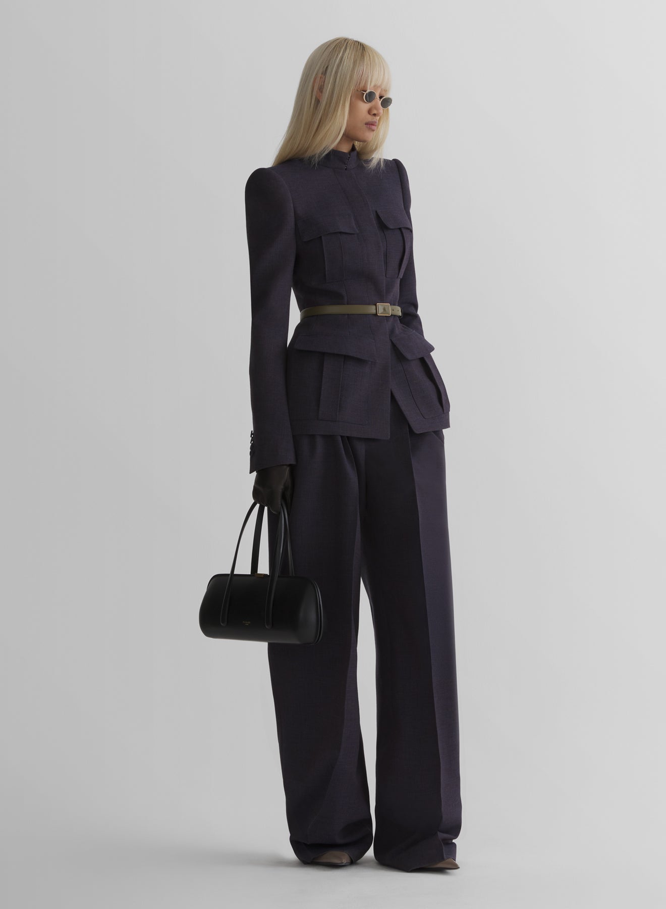 wide pleated trousers