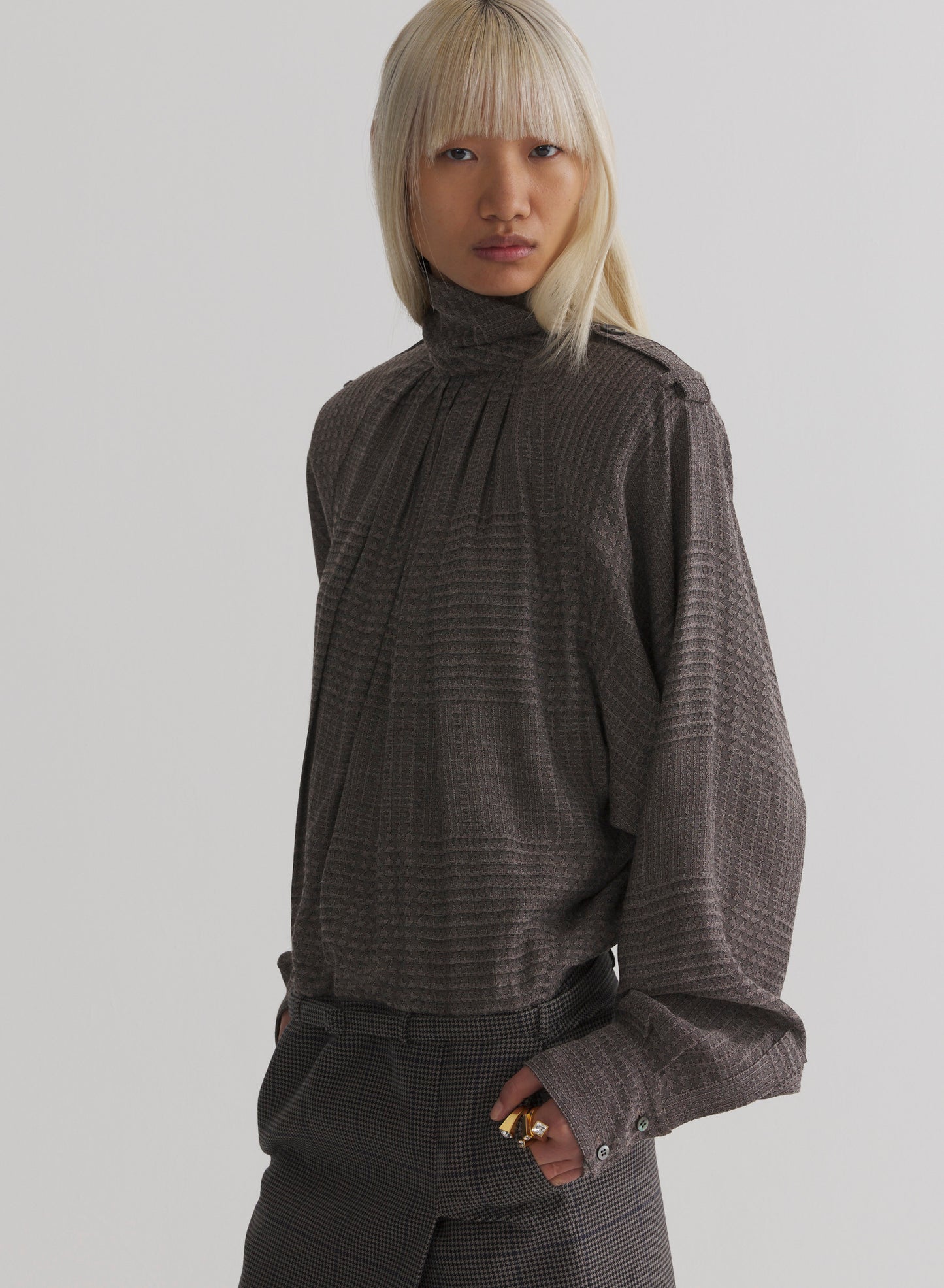 taupe hybrid shirt dress