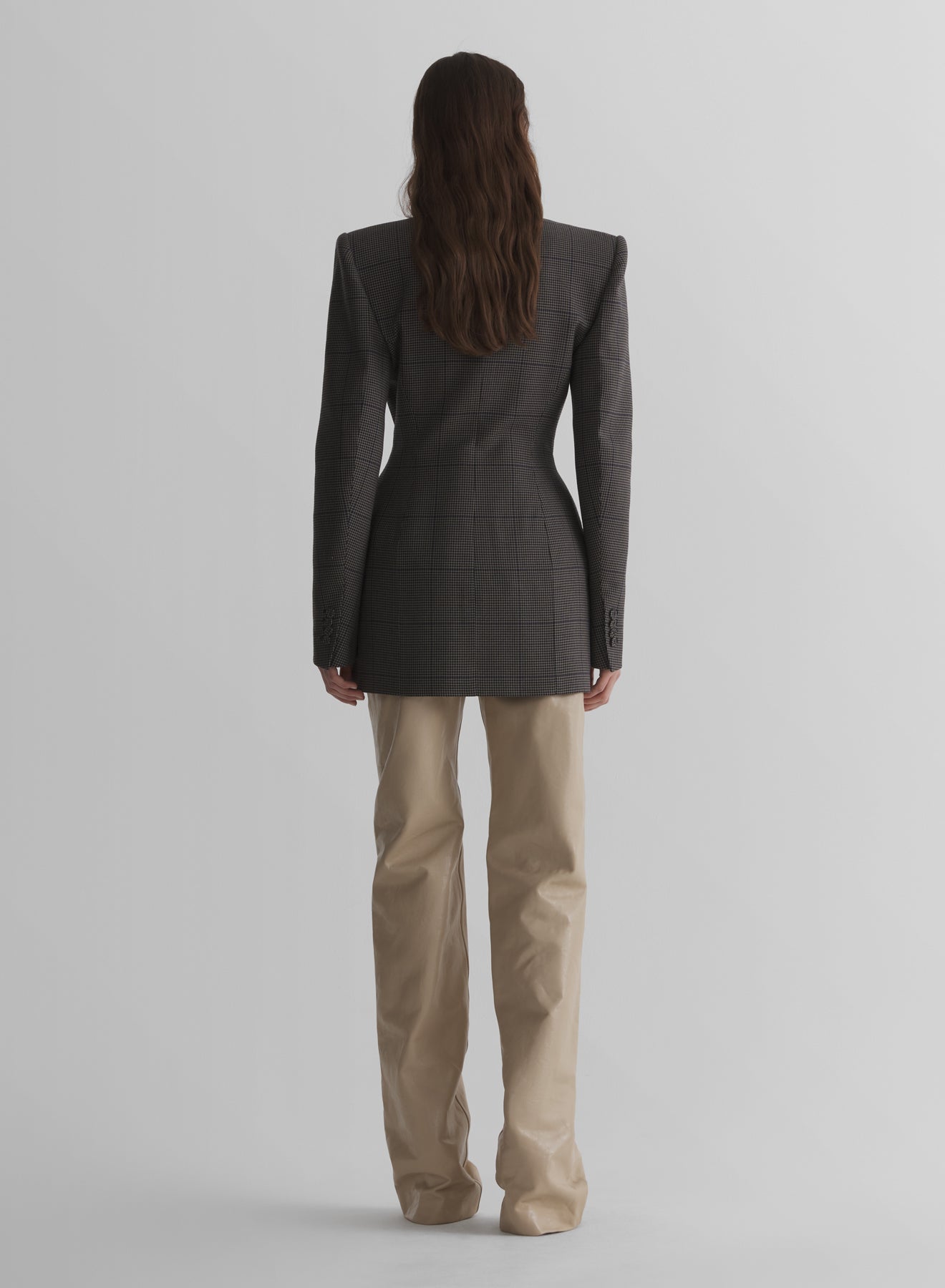 taupe checked stockman jacket
