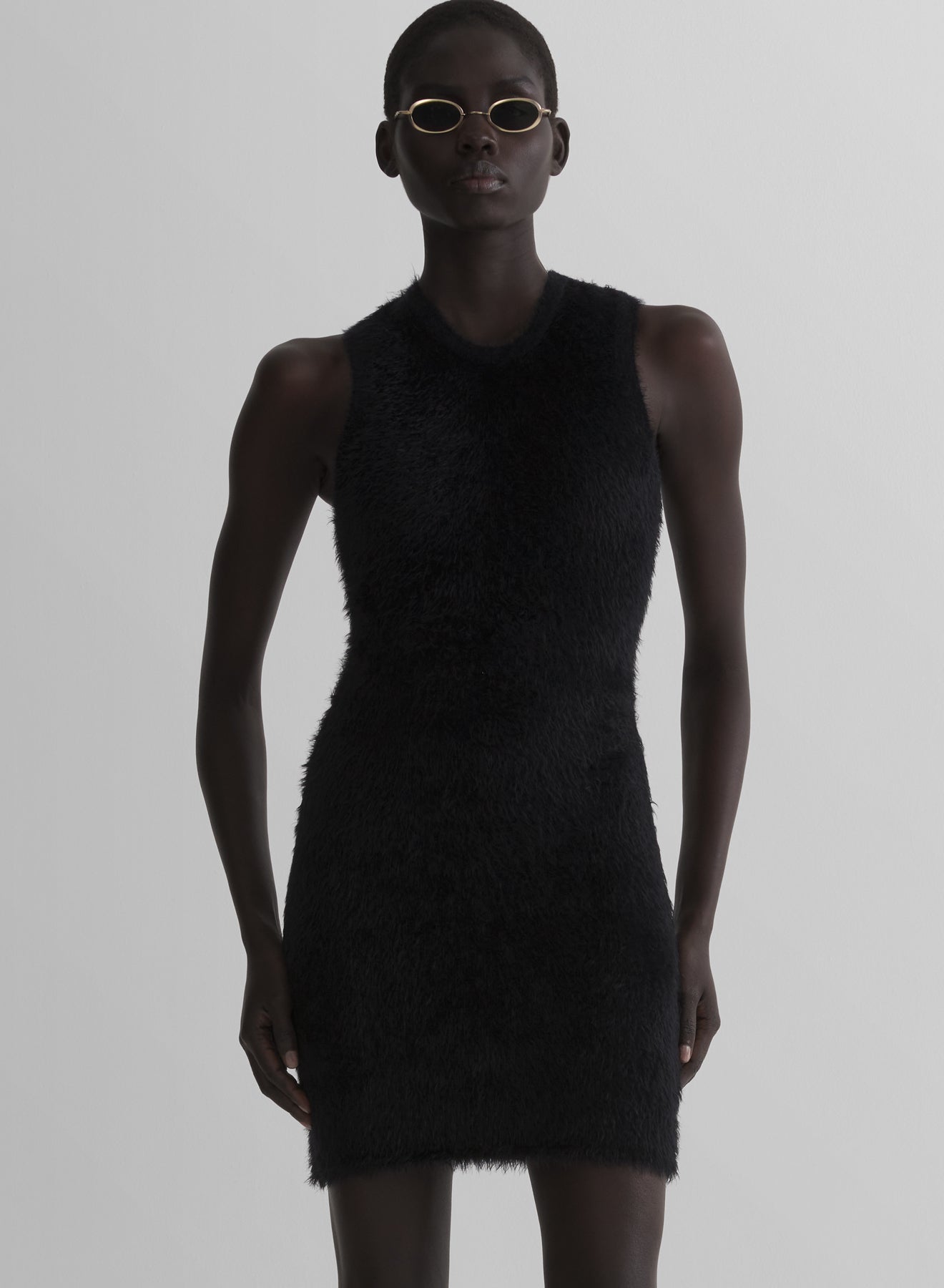black brushed knit dress