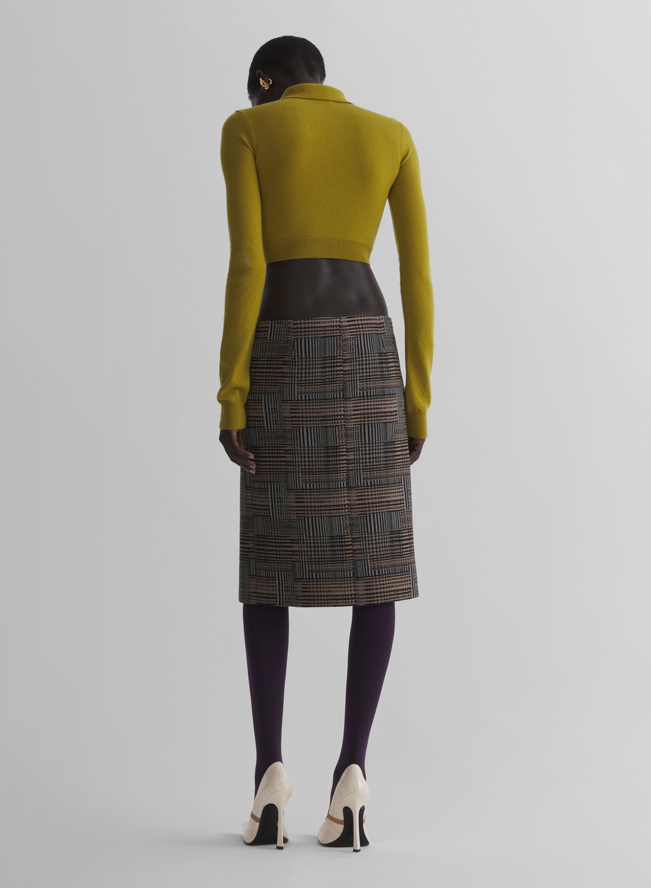 moss cashmere cropped polo