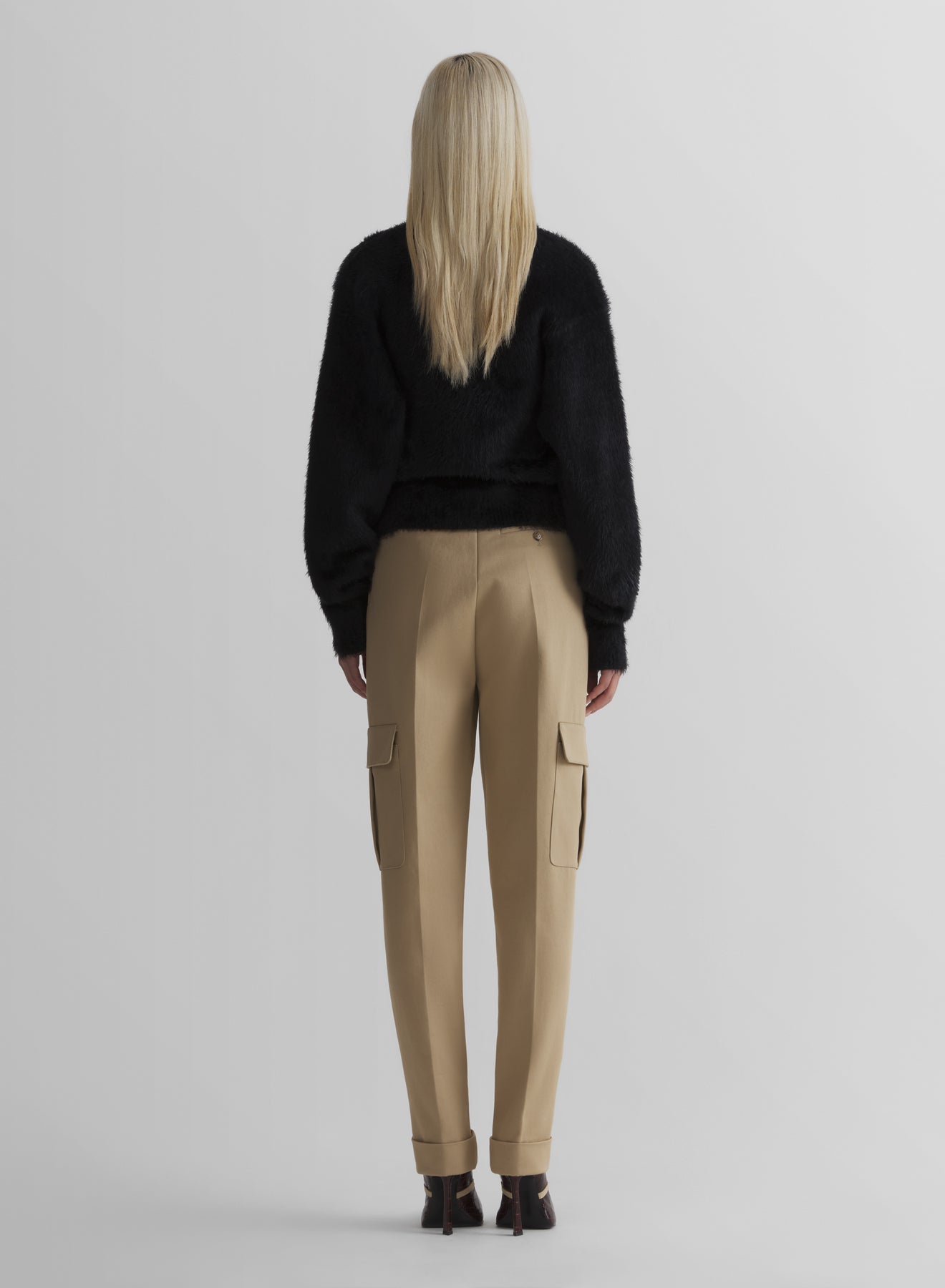 brushed knit cardigan