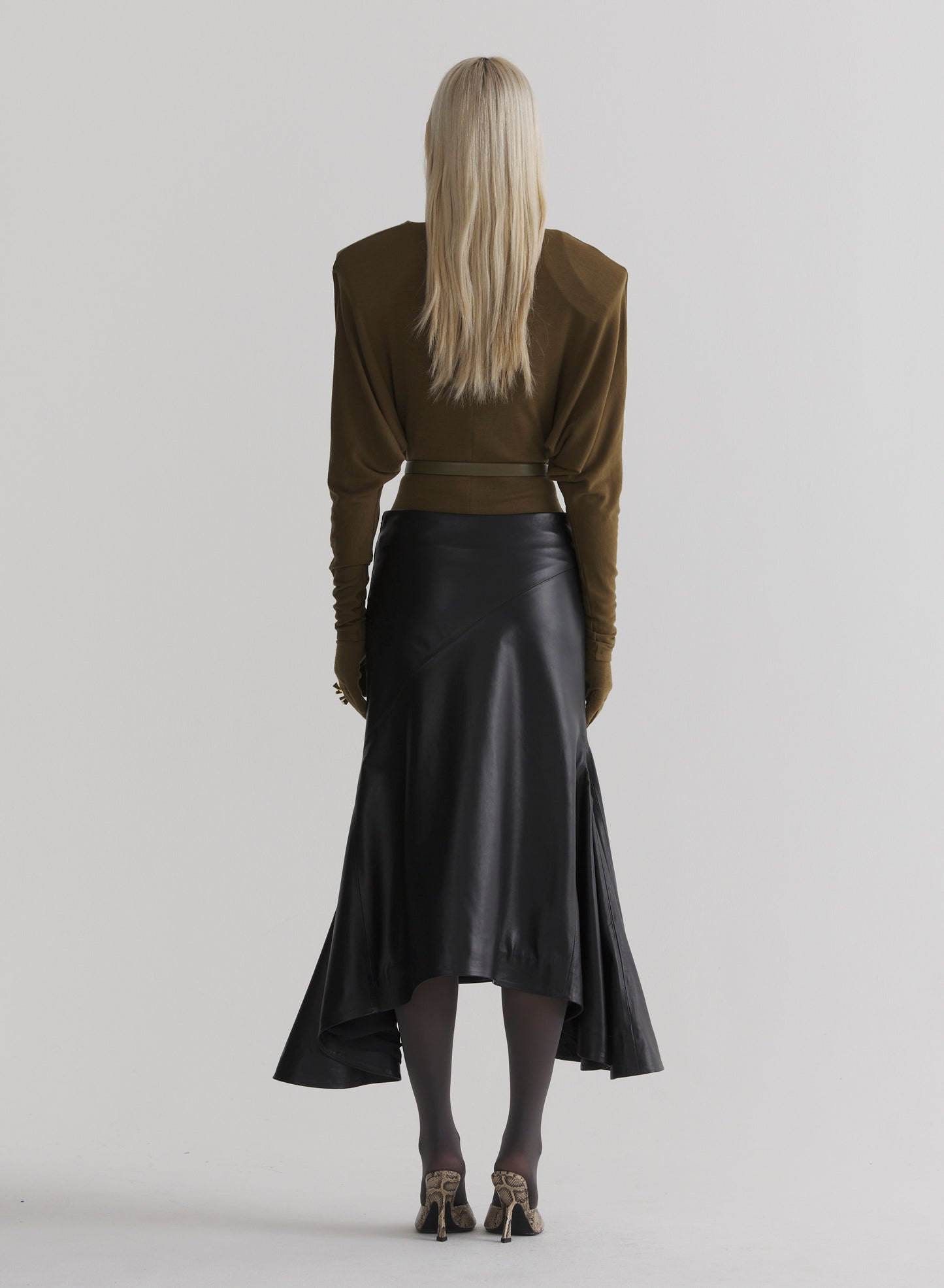black leather mermaid skirt