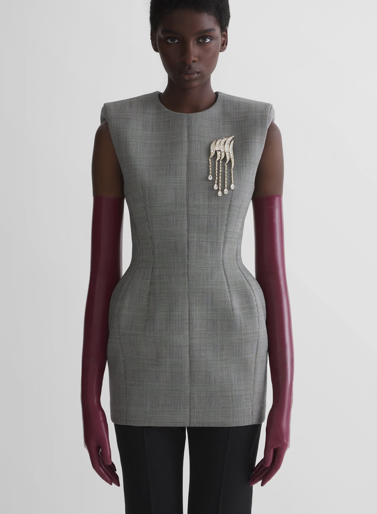 checked stockman mini dress