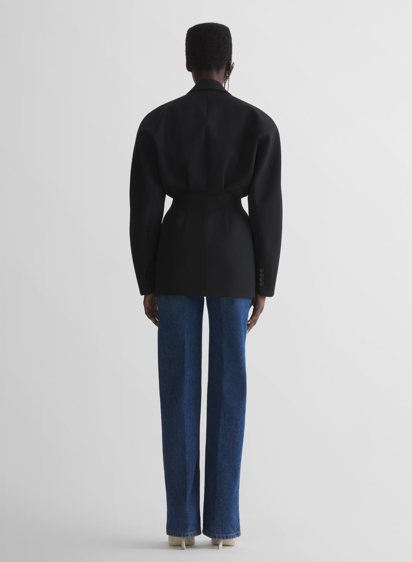 black cinched jacket