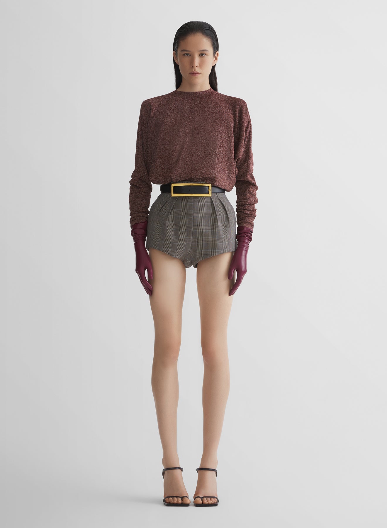 pleated tailored shorts