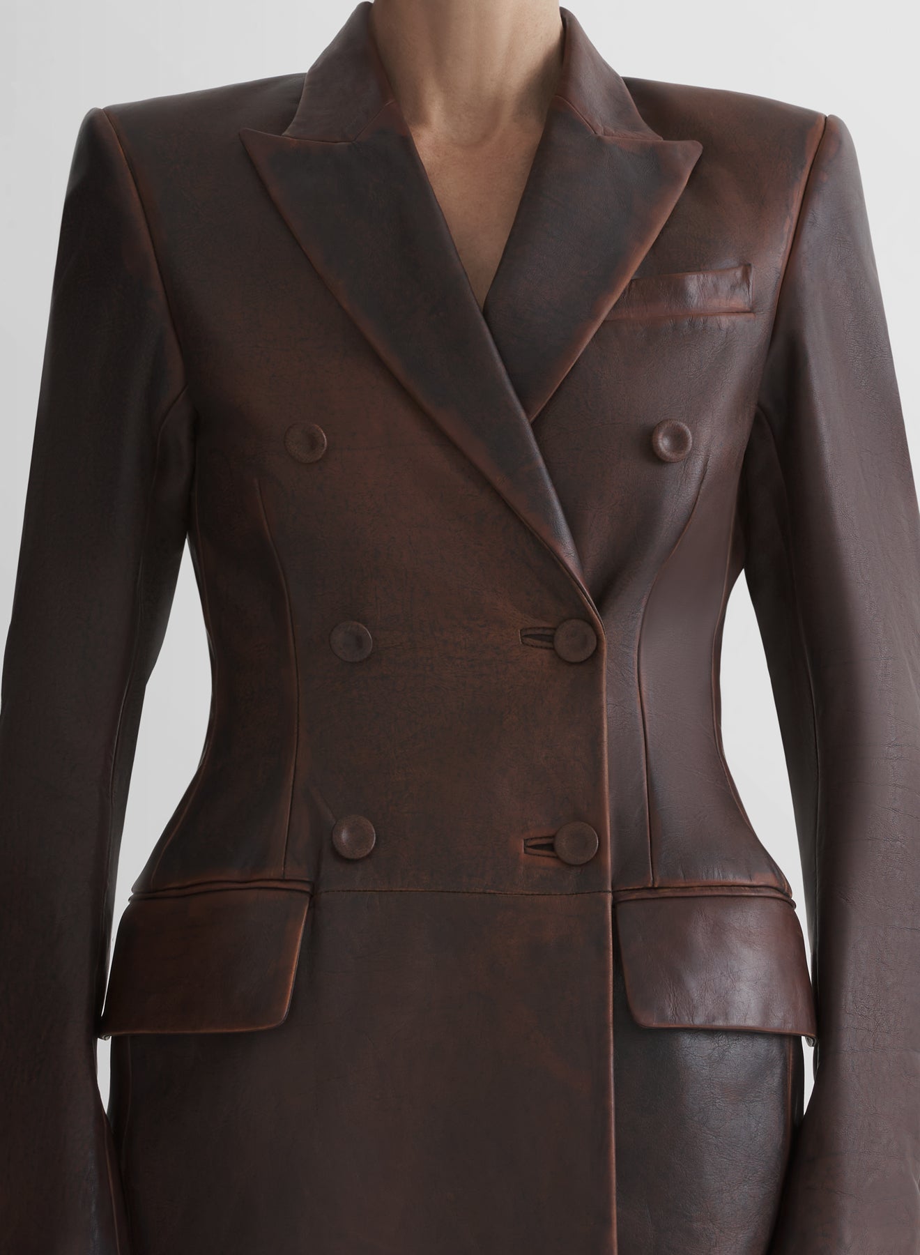 leather hourglass coat