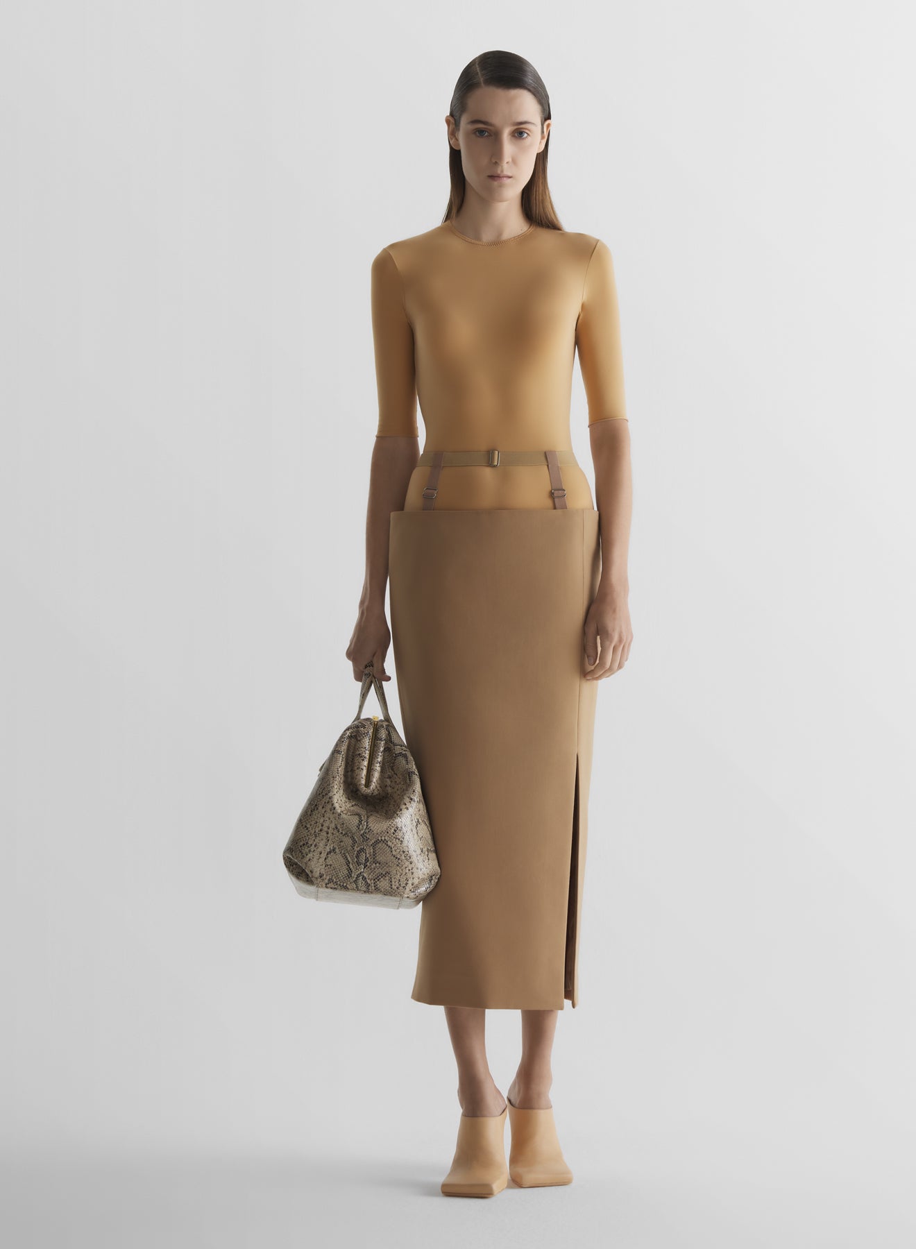 suspended pencil skirt