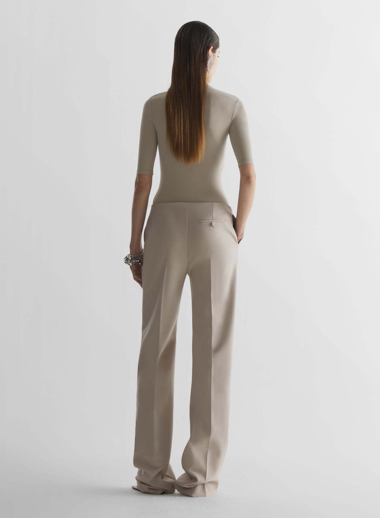 Low waist tailored trousers