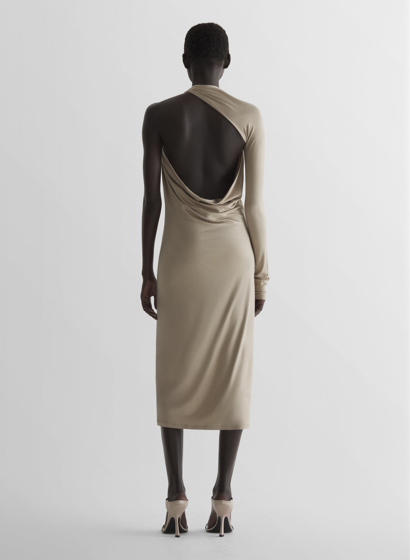 Draped jersey loop dress