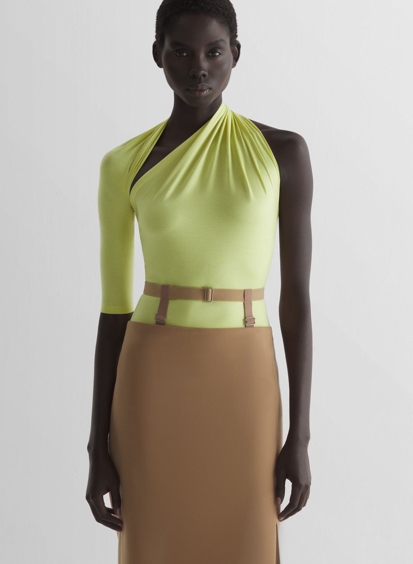 Draped loop jersey top