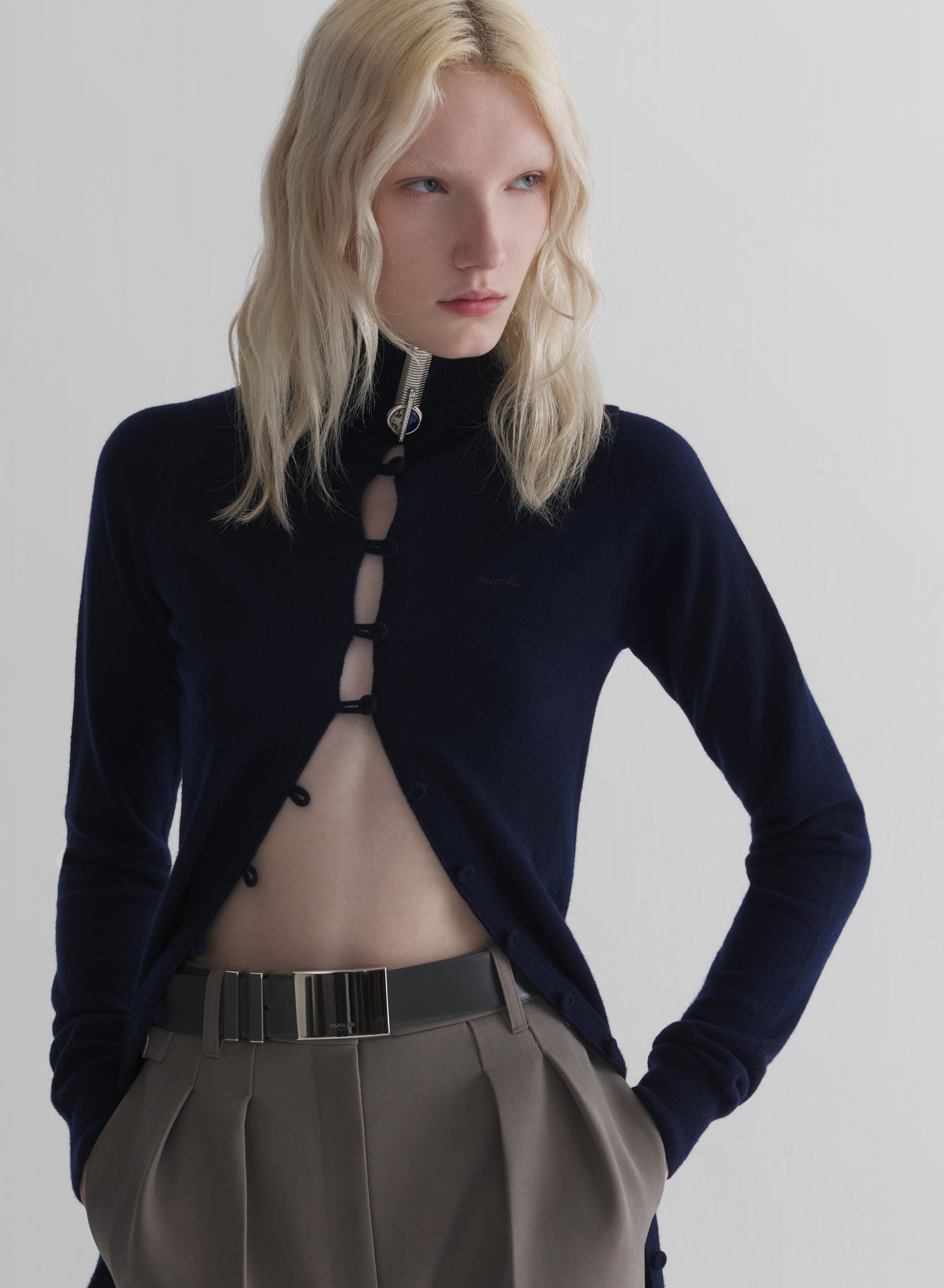 cashmere open cardigan