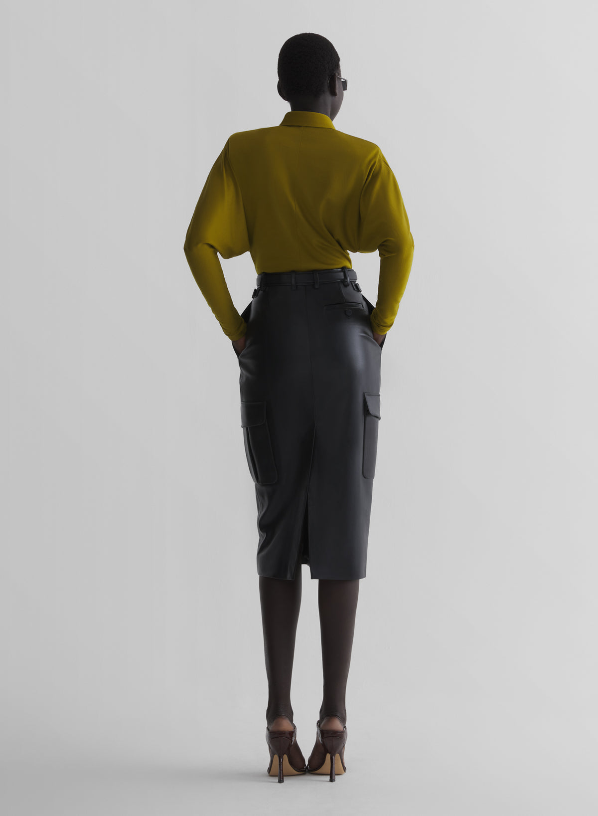 olive green batsleeves polo bodysuit