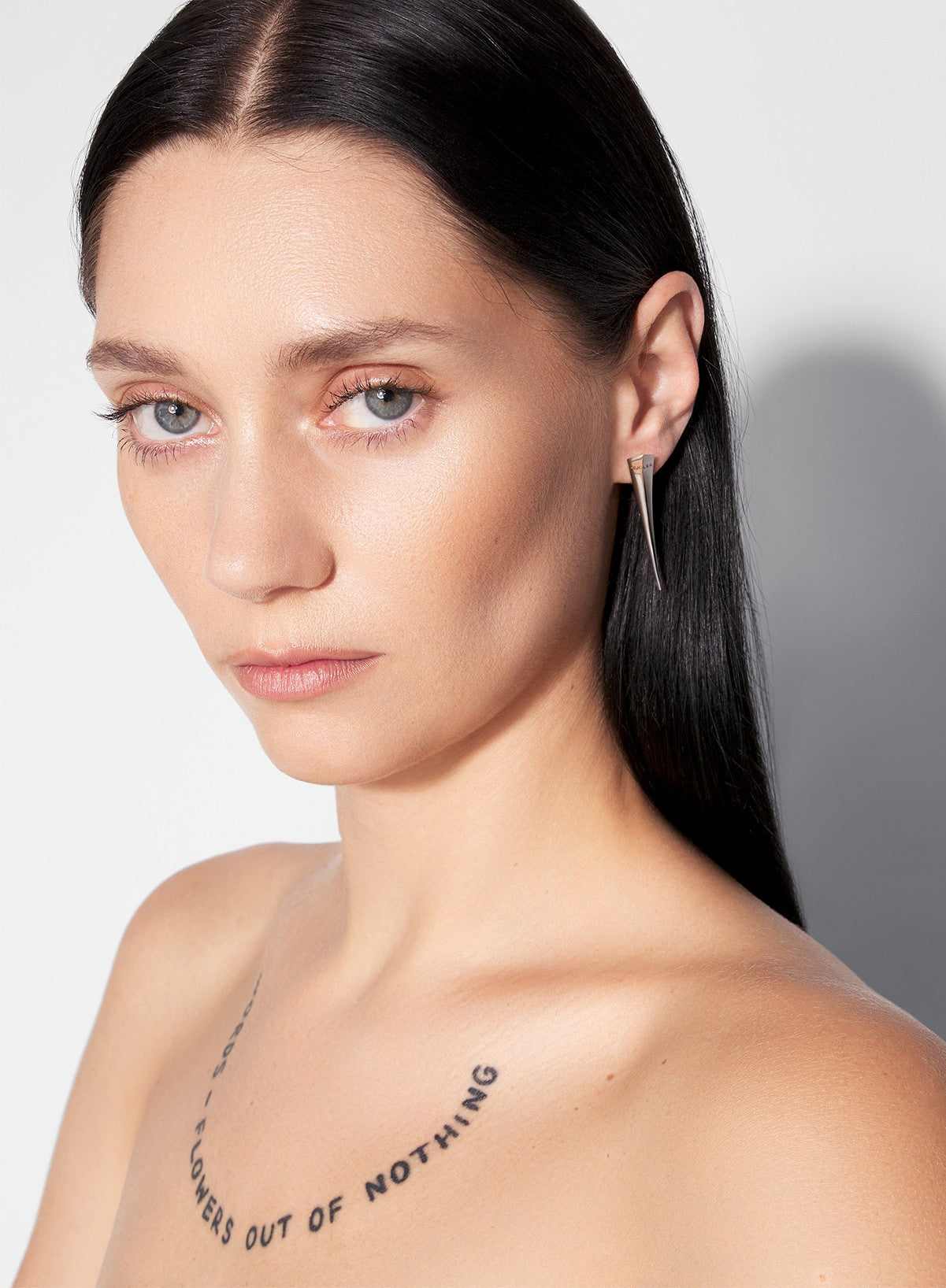 small fang silver earring