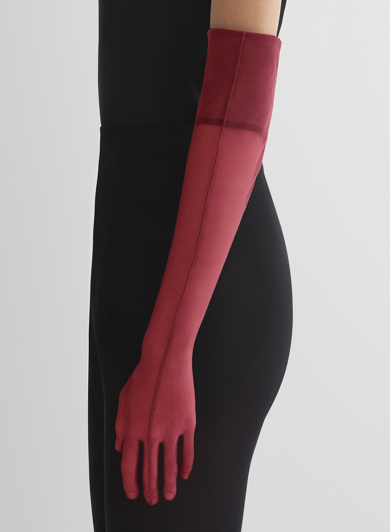 re/edit stretch illusion red gloves