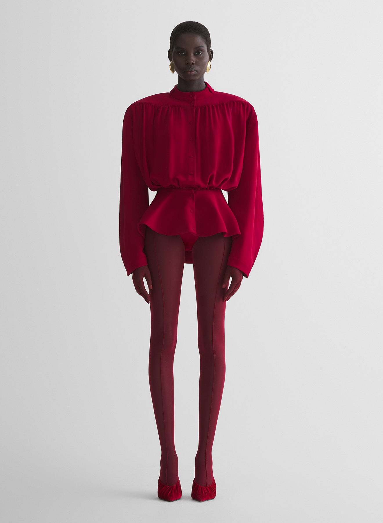 re/edit hiver russe red blouse